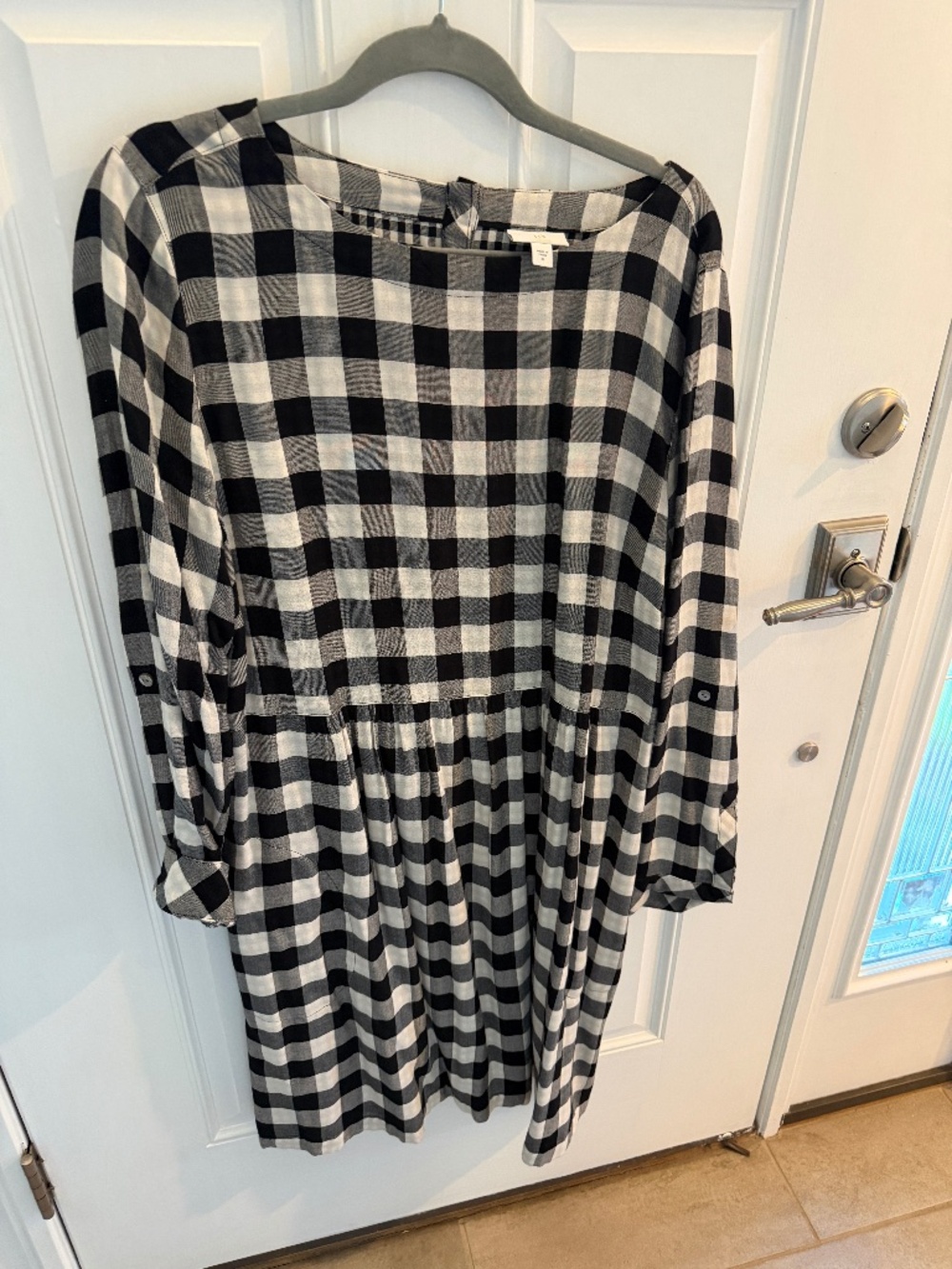 J Jill Buffalo check fully lined button back dress